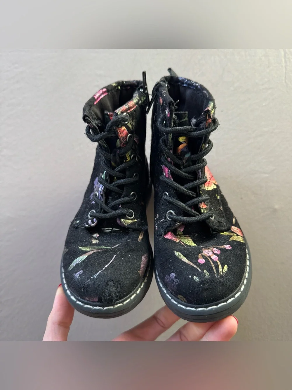 Girls Steve Madden BETTYY Floral LACE-UP BOOTS
